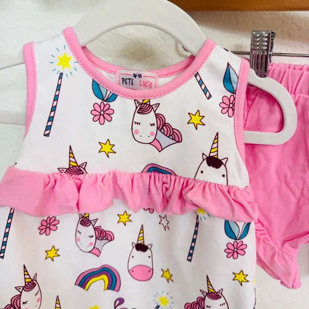 Pete + Lucy • Unicorn Outfit Pink and White